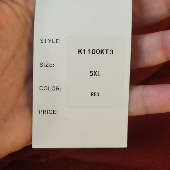 Unique Vintage Red Wiggle Dress with Mesh Collar Detail Size 5X/26 NWT (4773) - Picture 5 of 7